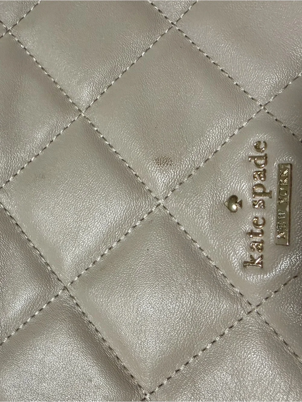 kate spade Quilted Leather Shoulder Bag — Blush Pink with Gold Chain